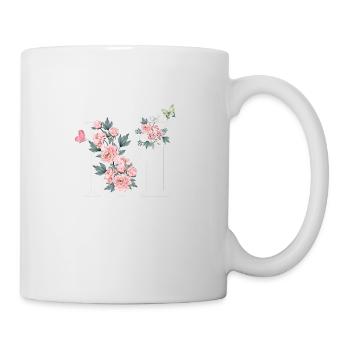 Letter m pink flowers - Mug - white - Right