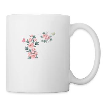 Letter r pink flowers - Mug - white - Right