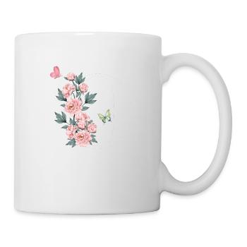 Letter o pink flowers - Mug - white - Right