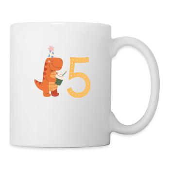 5th Birthday Dinosaur Customizable with Your Text - Mug - white - Right