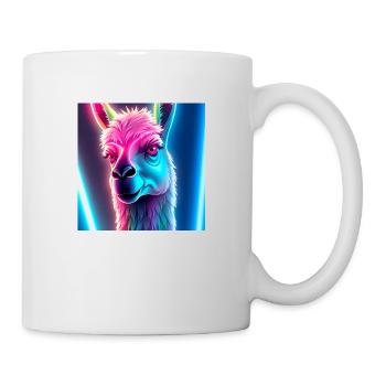 Lama néon - Mug blanc - blanc - Droite