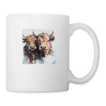 Two young bulls or two cows? - Mug - white - Right