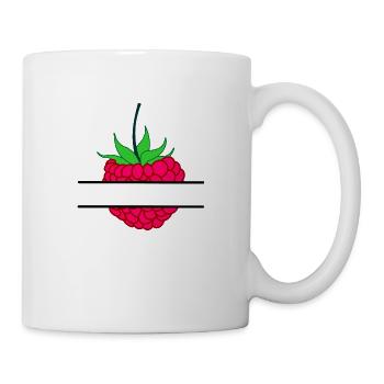 Himbeer-Banner - Tasse - Weiß - Rechts