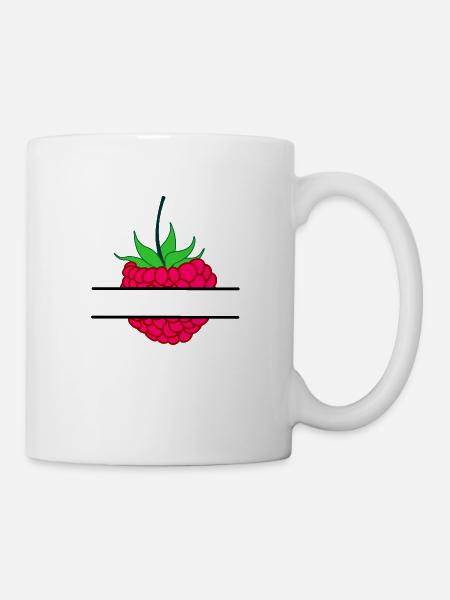 Himbeer-Banner - Tasse - Weiß