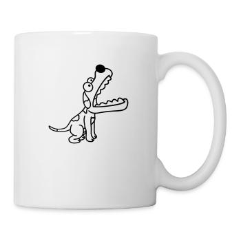 Dog Big Mouth Snout Hunger Looking Up - Mug - white - Right