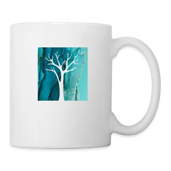 White Tree with Abstract Marble Background - Mug - white - Right