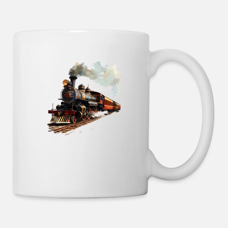 Dampflokomotiven wecken Kindheitserinnerungen - Tasse - Weiß