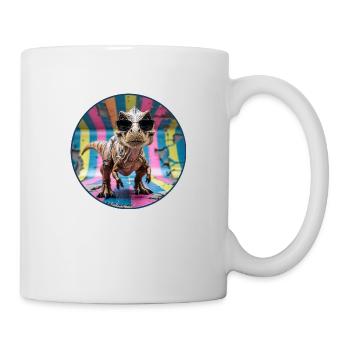 Bébé dinosaure T-Rex portant des lunettes de soleil noires - Mug blanc - blanc - Droite