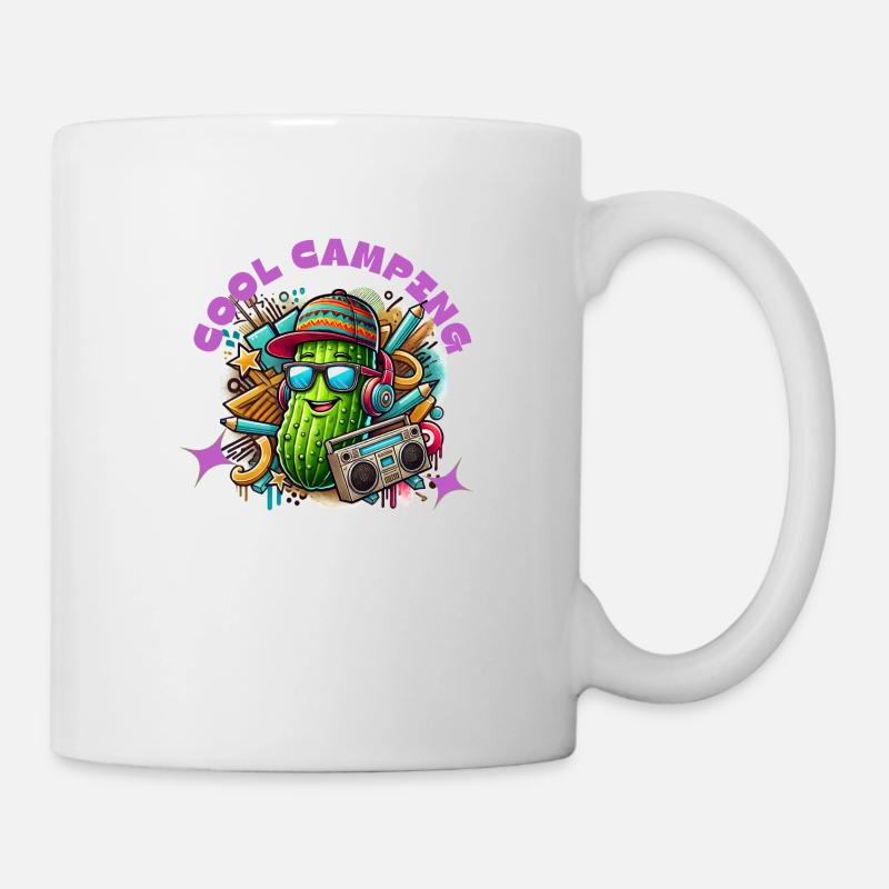 Cool Camping Gurkiii - Tasse - Weiß
