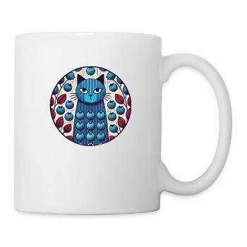 Blaubeer-Katze - Tasse - Weiß - Rechts