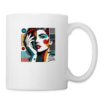 Pop art portrait of a woman - Mug - white - Right