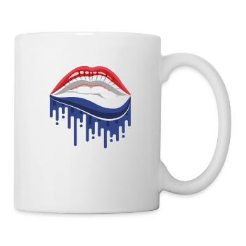 Lèvres de dessin animé aux couleurs des Pays-Bas - Mug blanc - blanc - Droite