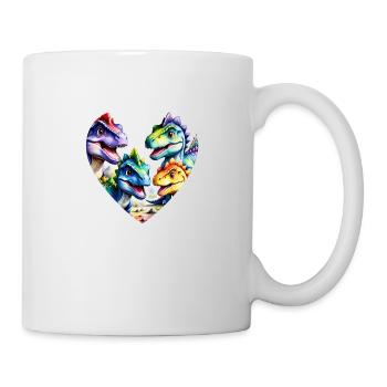 Dinosaurier Bunt - Tasse - Weiß - Rechts