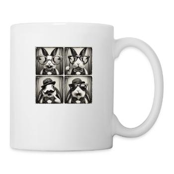 Lustig Hase Kaninchen Foto Selfie - Tasse - Weiß - Rechts