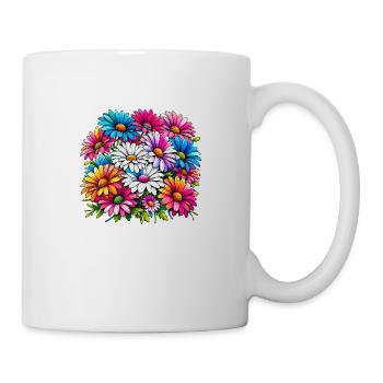 Colourful Daisy Drawing - Mug - white - Right