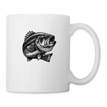 Bass Fishing - Tasse - Weiß - Rechts