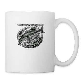Bass Fishing - Tasse - Weiß - Rechts