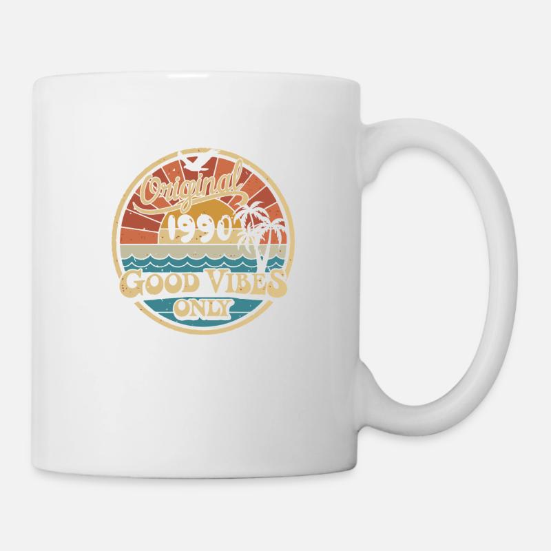 Original 1990 ' s Vintage 1990 ' s Anniversaire Rétro 1990 - Mug blanc - blanc