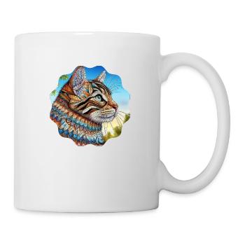 AI Design Cat Picture with Artful Mandala Motif - Mug - white - Right