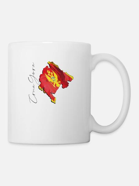 Montenegro flag in Montenegro map ME - Mug - white