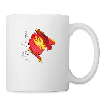 Montenegro Flagge in der Montenegro Landkarte EN - Tasse - Weiß - Rechts