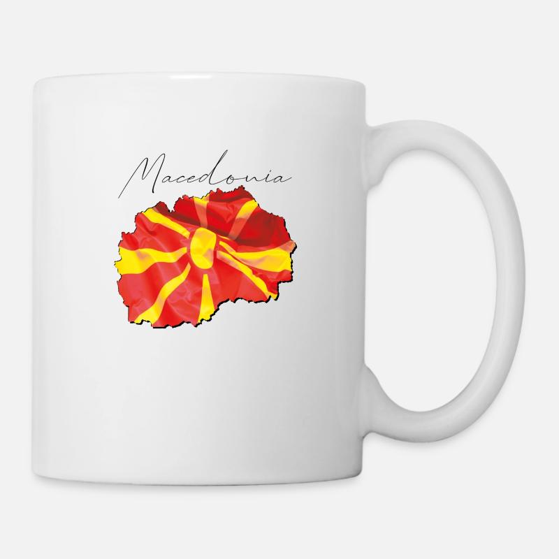 Macedonia Flag in Macedonia Map EN - Mug - white