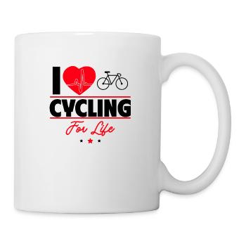Ich liebe Radfahren fürs Leben - Tasse - Weiß - Rechts