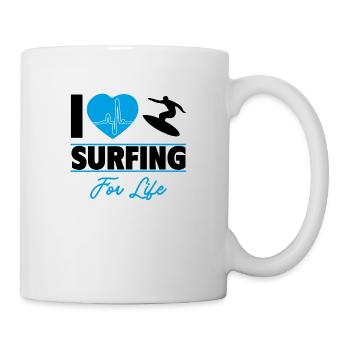 I love surfing for life - Mug - white - Right