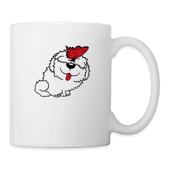 Dog Butterfly Nose Cute Funny Happy Comic - Mug - white - Right