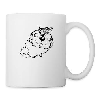 Dog Butterfly Nose Cute Funny Happy Comic - Mug - white - Right