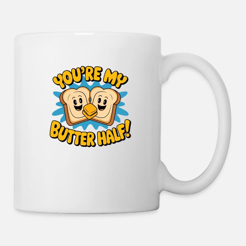 Tu es ma moitié de beurre - Mug blanc - blanc