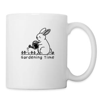 Mignon lapin arrosage des fleurs - Jardinage Time Design - Mug blanc - blanc - Droite