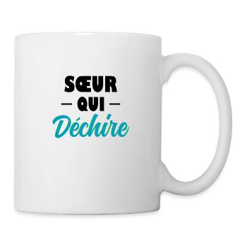 SCHWESTER, DIE ROCKT - Tasse - Weiß - Rechts