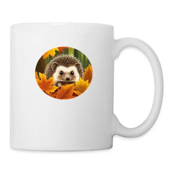 Hedgehog between leaves - Mug - white - Right