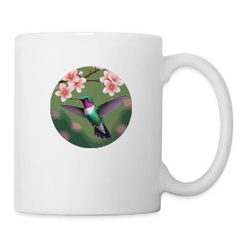 Colibri près d’une fleur - Mug blanc - blanc - Droite