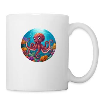 Oktopus in der Koralle - Tasse - Weiß - Rechts