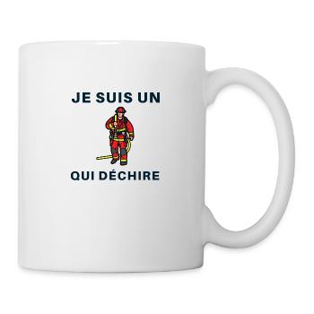 Ich bin ein Feuerwehrmann, der rockt - Tasse - Weiß - Rechts