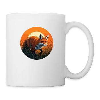 Renard au coucher du soleil - Mug blanc - blanc - Droite