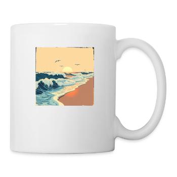 Endless Waves – Retro Beach Vibes - Tasse - Weiß - Rechts