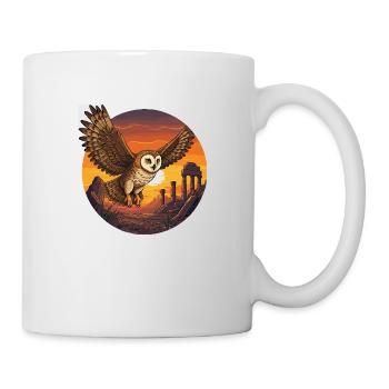 Hibou au coucher du soleil - Mug blanc - blanc - Droite