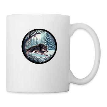 Loup dans la forêt enneigée - Mug blanc - blanc - Droite