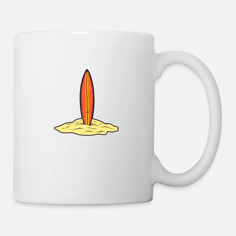 Lost in the Sand – Vintage Surfboard Vibes - Tasse - Weiß