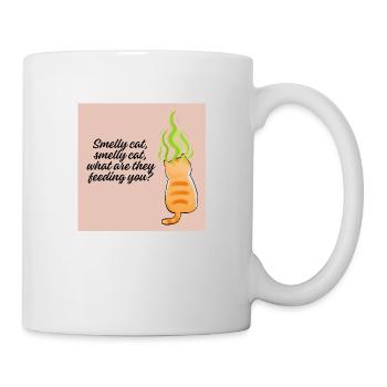 "Smelly Cat Funny Pop Culture Quote Design" - Mug - white - Right