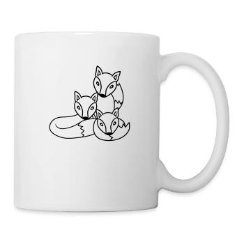 3 Füchse Freunde Familie Drei Kinder Crew Team Süß - Tasse - Weiß - Rechts
