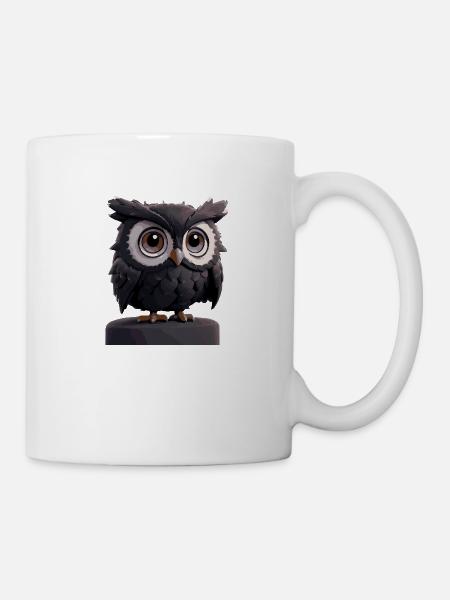 Eule Comic - Tasse - Weiß