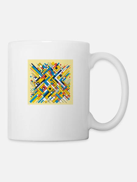 Abstrakte Kunst mit De Stijl Einflüssen - Tasse - Weiß