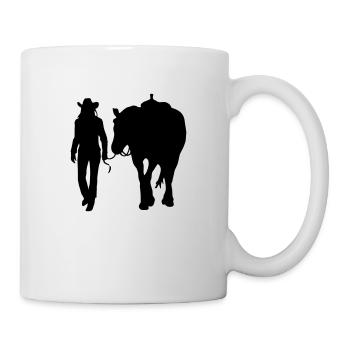 Western Riding Western Girl with Horse - Mug - white - Right