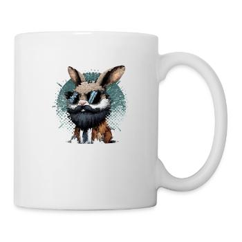 Lapin avec barbe et lunettes de soleil - Mug blanc - blanc - Droite