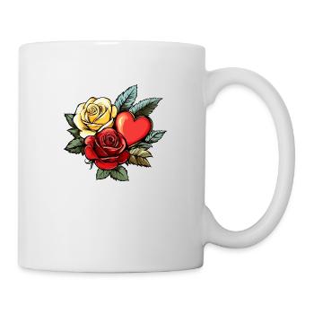 Rose Heart Love Valentine's Day - Mug - white - Right