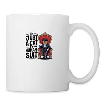 Je ne suis qu’un chat dans un costume humain - Mug blanc - blanc - Droite